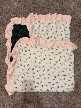 Sweet Honey Pink Ruffle Floral Bedding Blanket